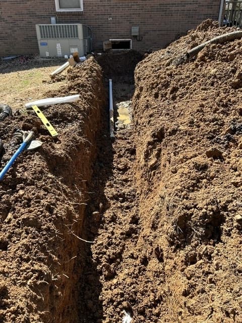 Trench dug for new pipe