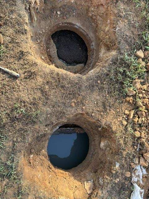 Open septic tank lids